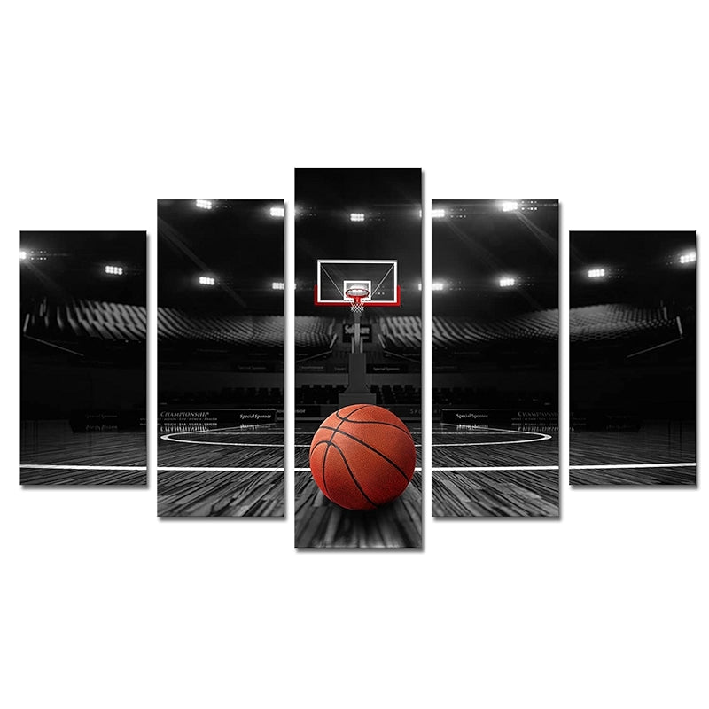 Basketball Court Wall Art Canvas Print Set For Home Decor