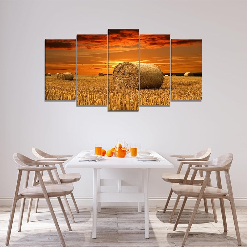 Large Canvas Art Set Featuring Autumn Landscape Wall Decor