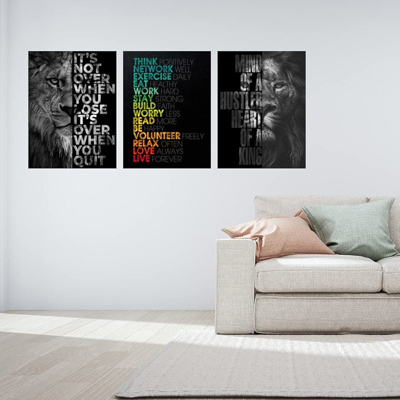 Inspirational Wall Art Canvas Set For Motivation And Success