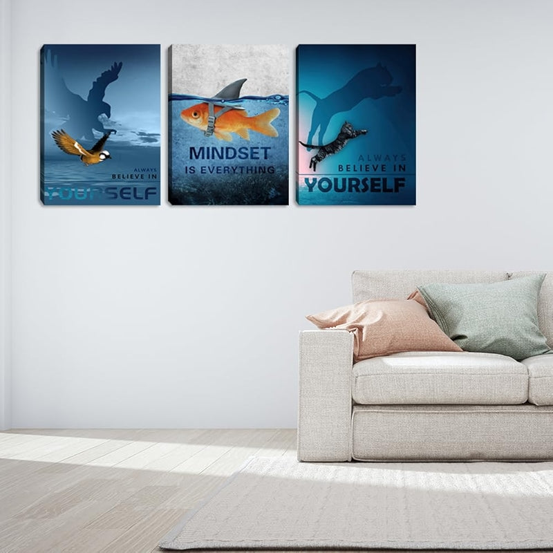 Inspirational Wall Art Canvas Set For Motivation And Success