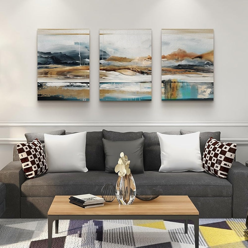 Abstract Mountain Forest Landscapes Canvas Wall Art Set