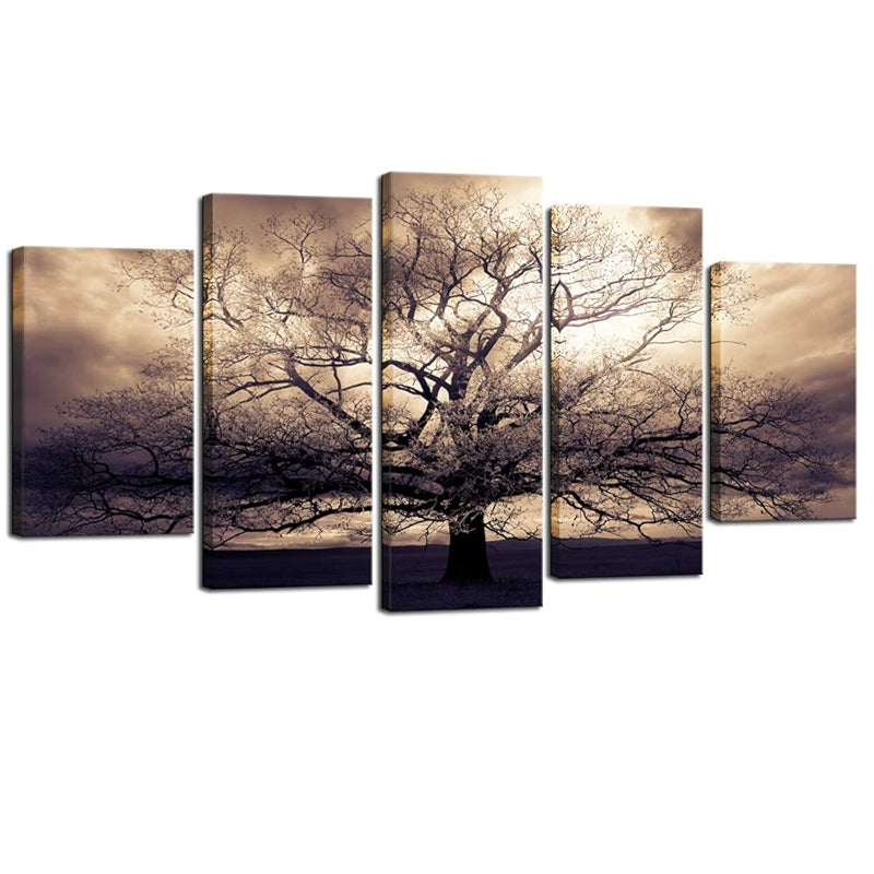 Large Canvas Wall Art Sepia Tree Of Life Artwork