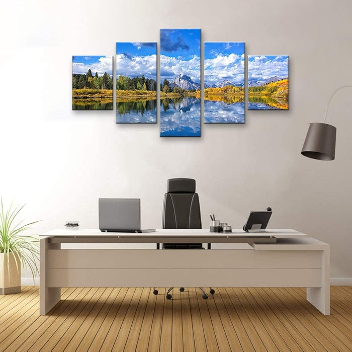 Canvas Wall Art Set Grand Teton National Park Landscape