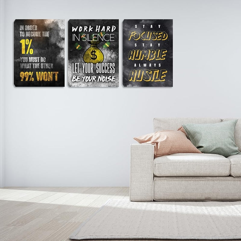 Inspirational Wall Art Canvas Set For Motivation And Success