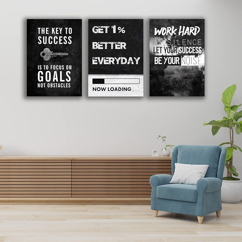 Inspirational Wall Art Canvas Set For Motivation And Success