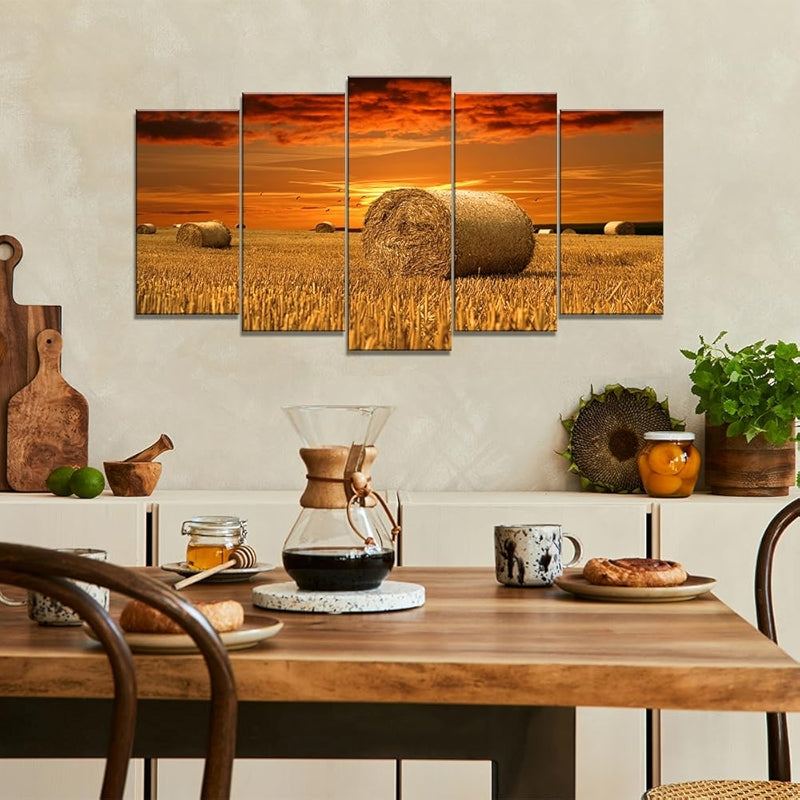 Large Canvas Art Set Featuring Autumn Landscape Wall Decor