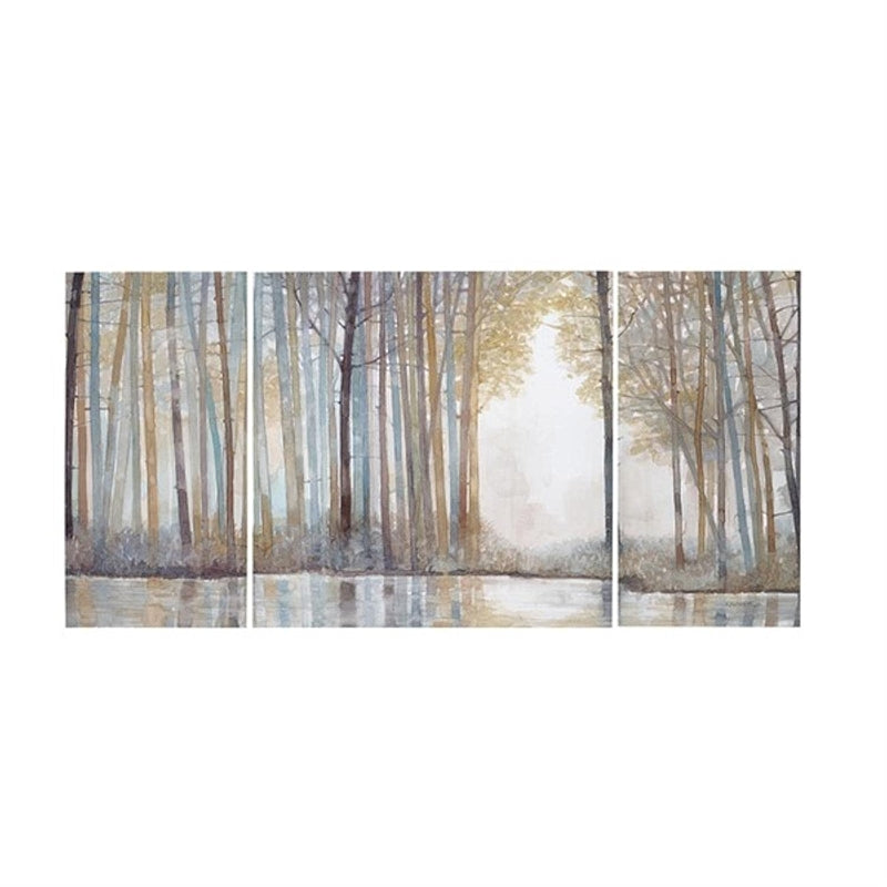 Triptych Scenery Watercolor Canvas Wall Art