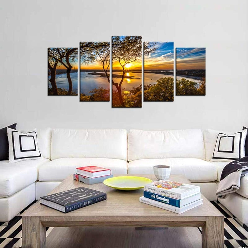 Canvas Wall Art Sunset Over Lake Travis