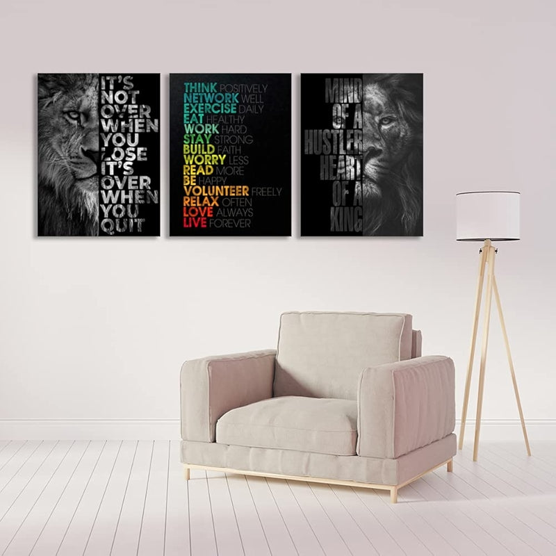 Inspirational Wall Art Canvas Set For Motivation And Success