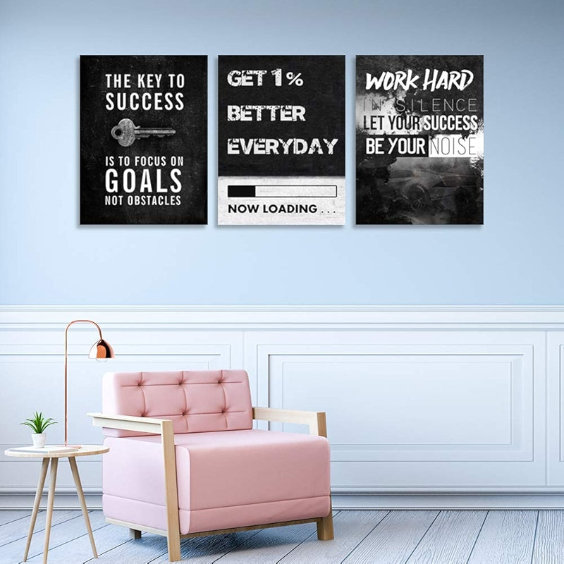 Inspirational Wall Art Canvas Set For Motivation And Success