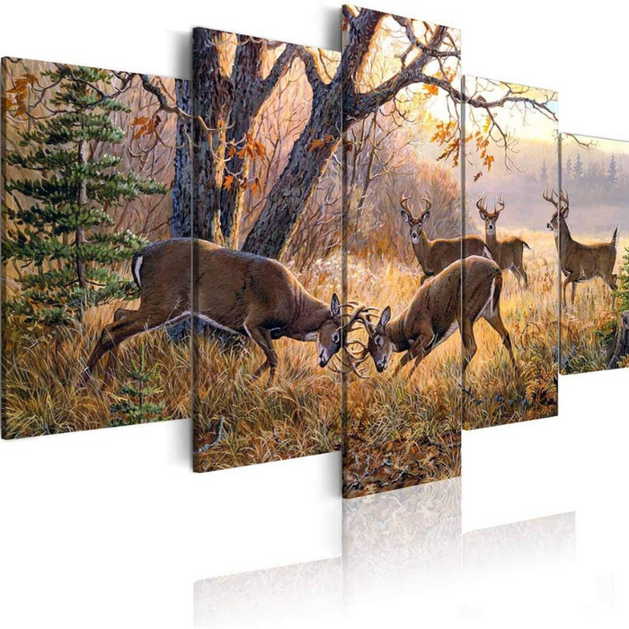 Animal Deer Pictures Vintage Wall Art Canvas Print