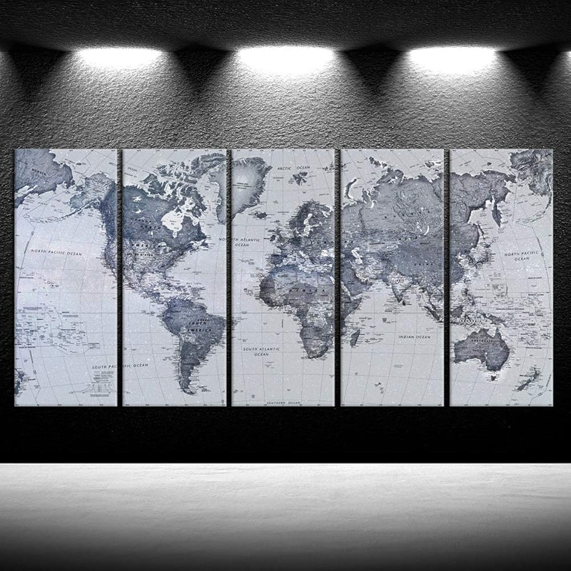 Vintage World Map Canvas Prints Wall Art Decor