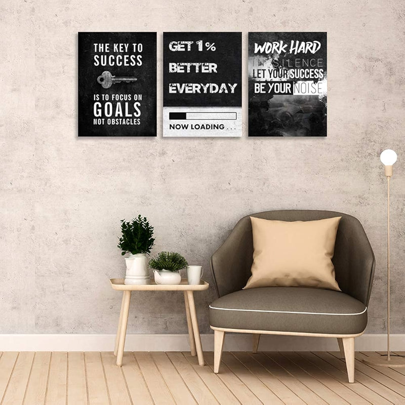 Inspirational Wall Art Canvas Set For Motivation And Success