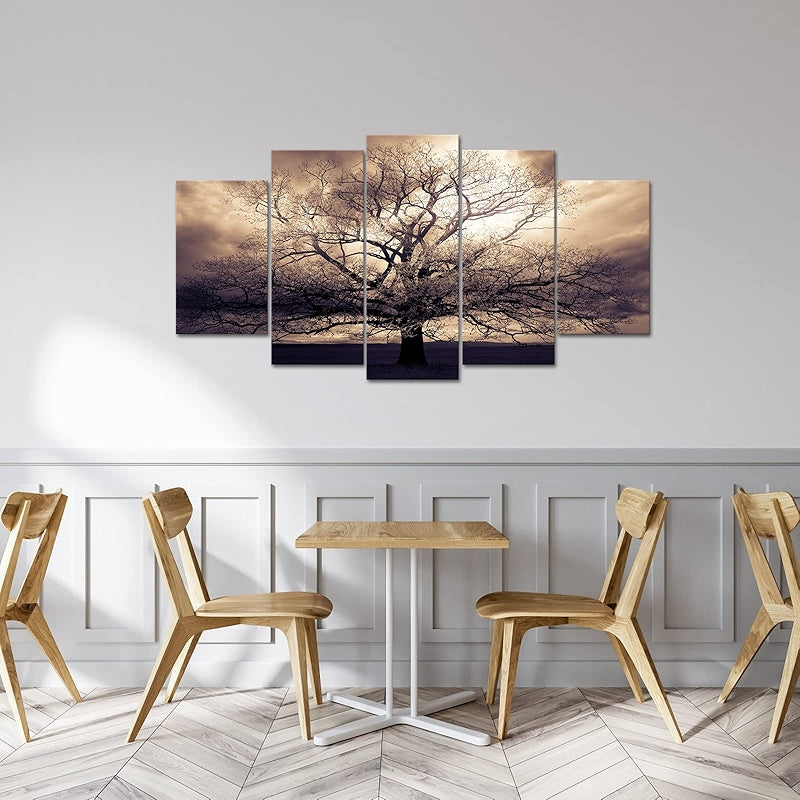 Large Canvas Wall Art Sepia Tree Of Life Artwork