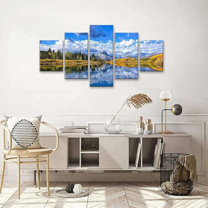 Canvas Wall Art Set Grand Teton National Park Landscape