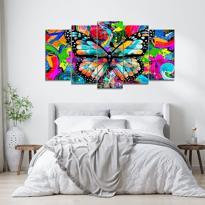 Modern Large Canvas Butterflies Wall Art Set