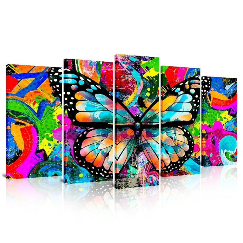 Modern Large Canvas Butterflies Wall Art Set