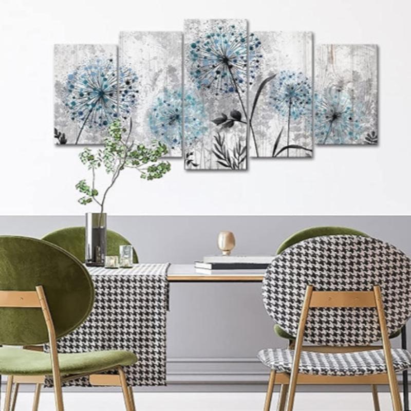 Dandelion Wall Art Rustic Floral Canvas Set For Home Decor