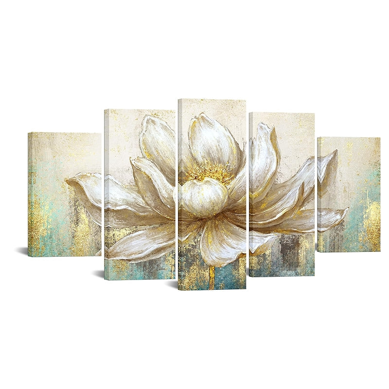 Lotus Flower Blooming Wall Art Canvas Print Set