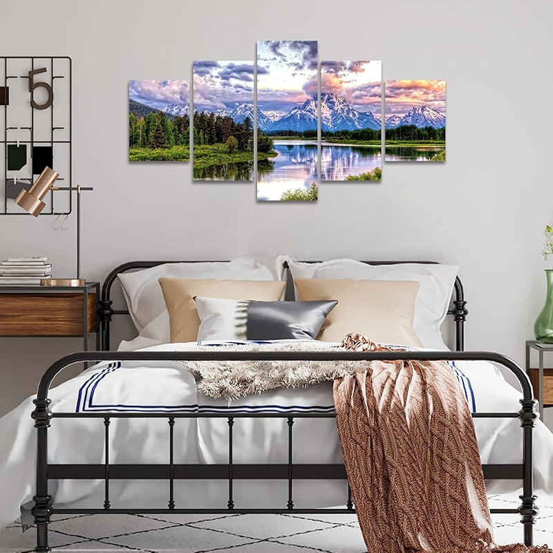 Mountain Grand Teton Canvas Paintings Nature Scenery Posters