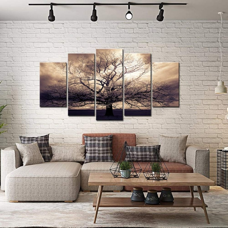 Large Canvas Wall Art Sepia Tree Of Life Artwork