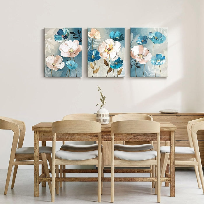 Colorful Floral Canvas Wall Art Set