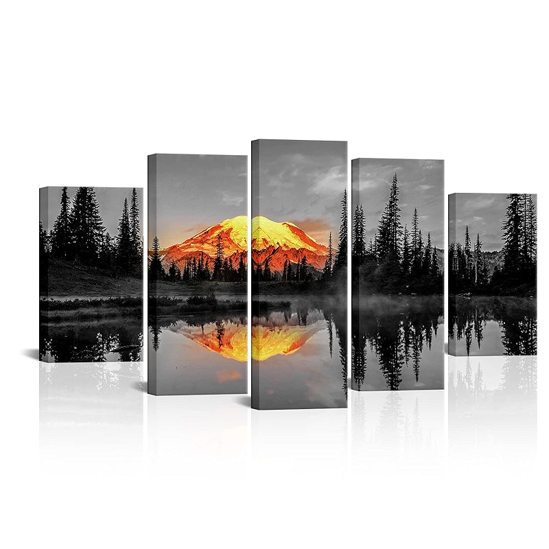 Nature Canvas Wall Art Sunrise On Mount Rainier Landscape