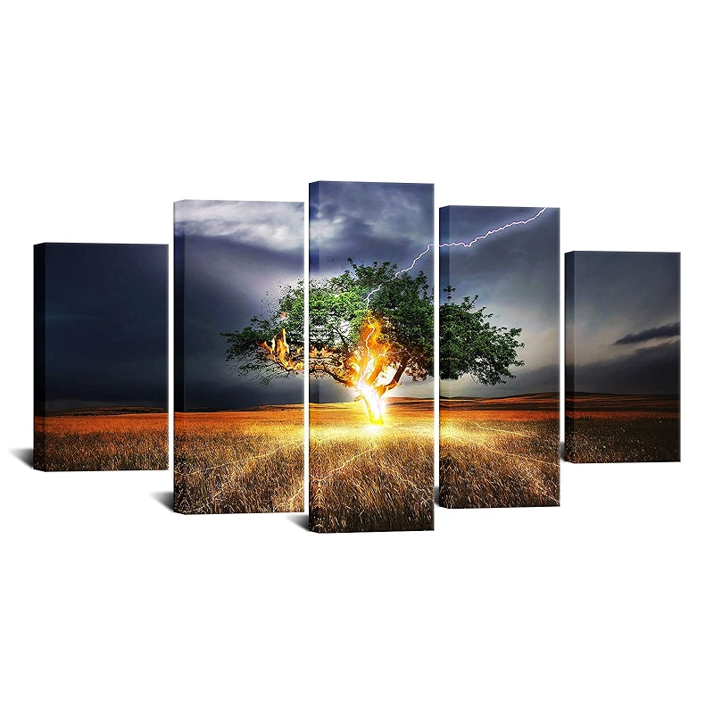 5 Pieces Large Art Print Spring Forest Nature Wall Art Photo