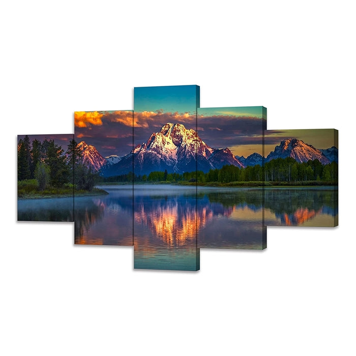 Mountain Grand Teton Canvas Paintings Nature Scenery Posters