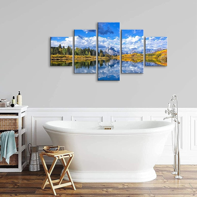 Canvas Wall Art Set Grand Teton National Park Landscape