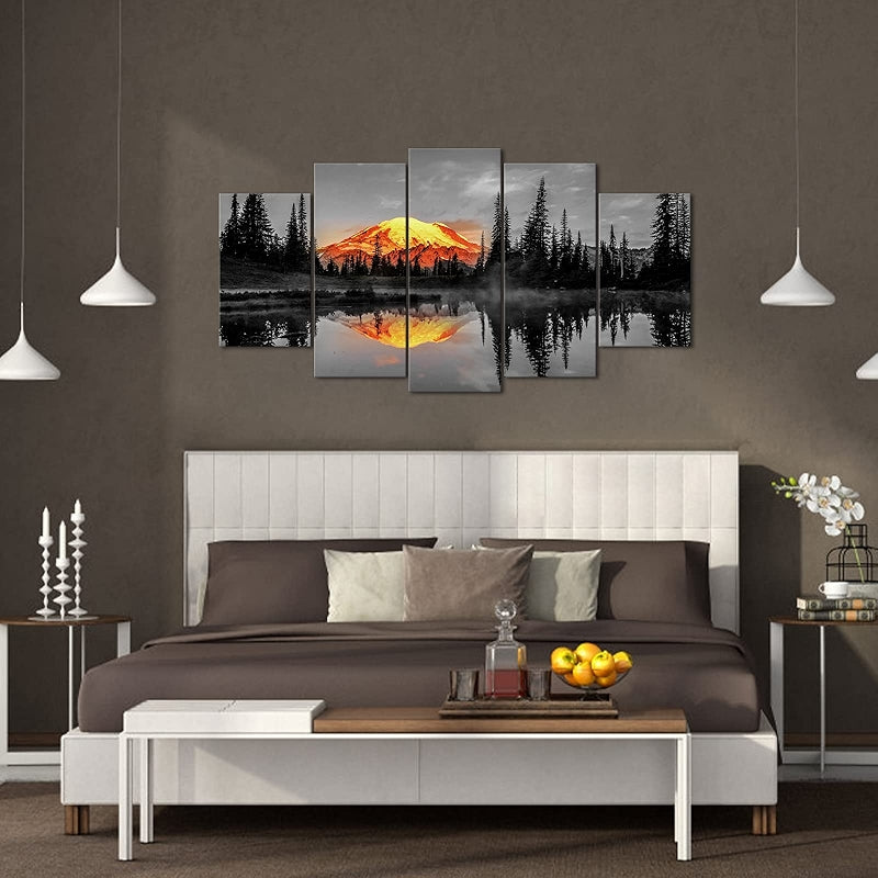 Nature Canvas Wall Art Sunrise On Mount Rainier Landscape