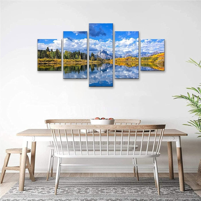 Canvas Wall Art Set Grand Teton National Park Landscape