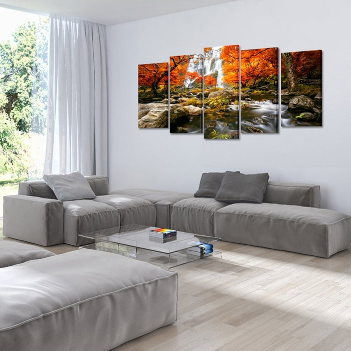 Autumn Forest Waterfalls Canvas Prints Artwork