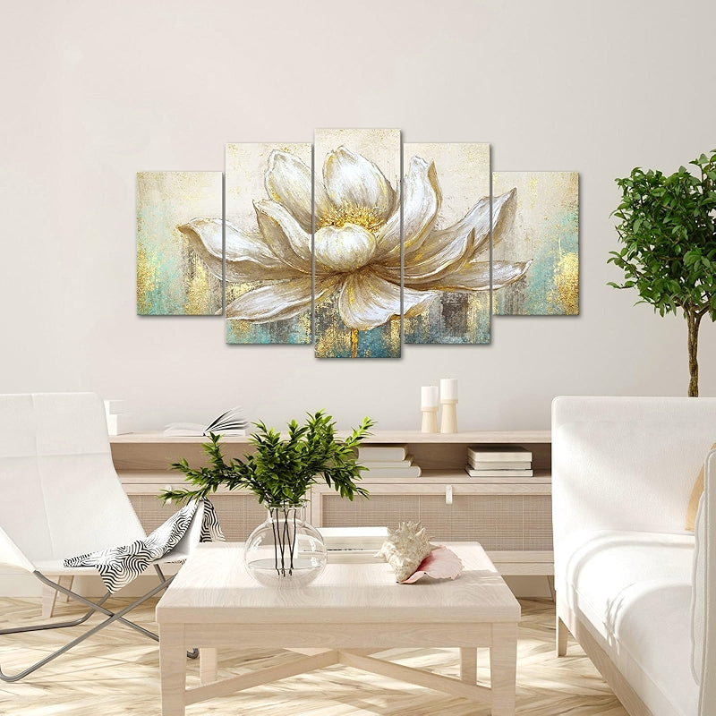 Lotus Flower Blooming Wall Art Canvas Print Set