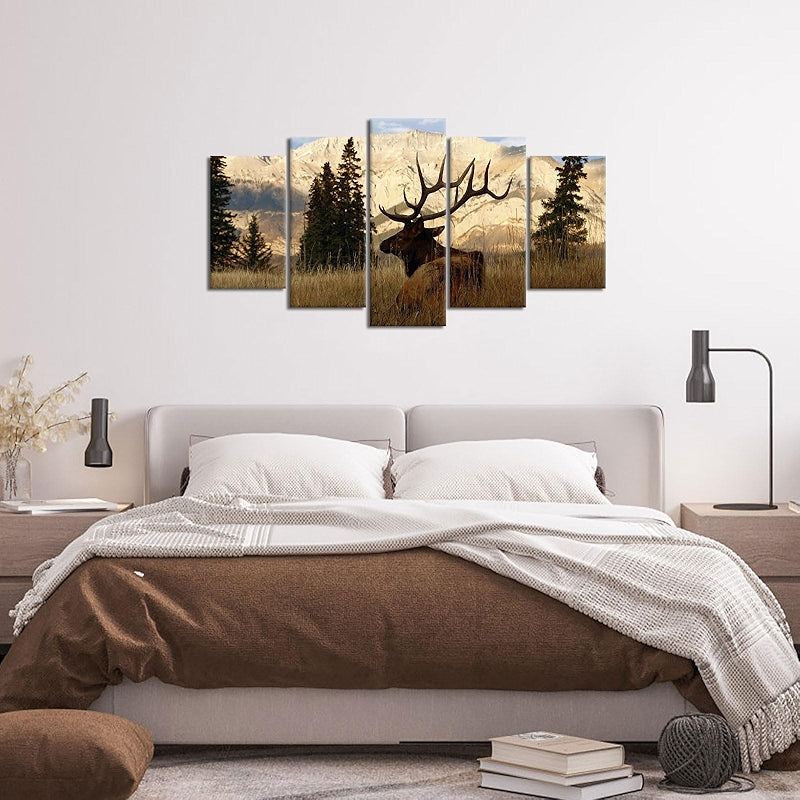 Deer In Autumn Forest Canvas Art Print