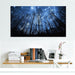 Visual Art Decor Blue Starry Night Forest Tree Canvas Wall Art