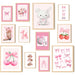 Artistic Pink Wall Art Canvas Poster Set For Modern Decor