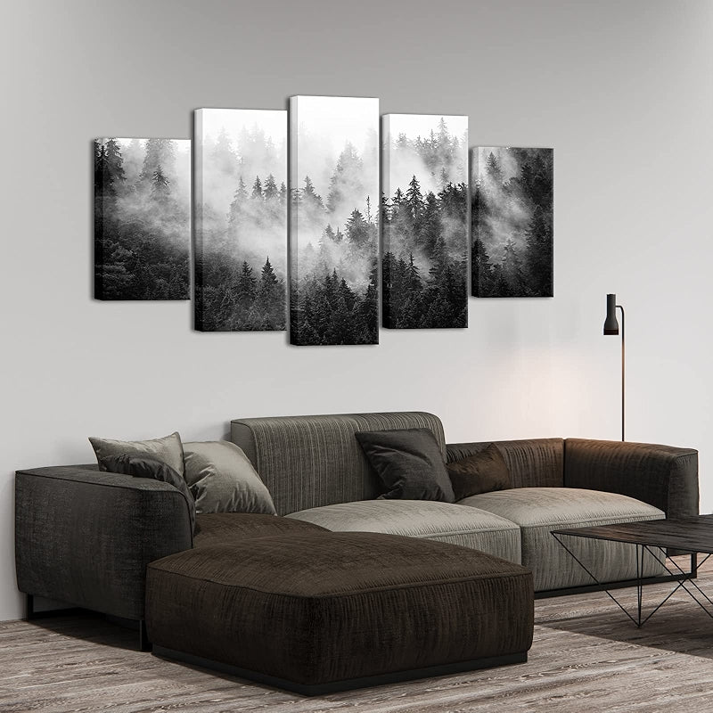 Foggy Forest Canvas Wall Art Set For Home Decor