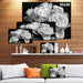 Bunch Of Roses Black And White Floral Canvas Art Print