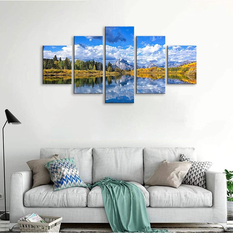 Canvas Wall Art Set Grand Teton National Park Landscape