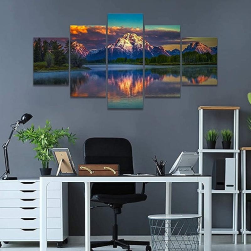 Mountain Grand Teton Canvas Paintings Nature Scenery Posters