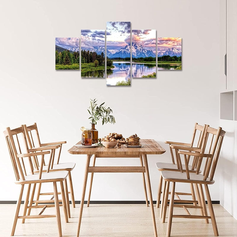 Mountain Grand Teton Canvas Paintings Nature Scenery Posters