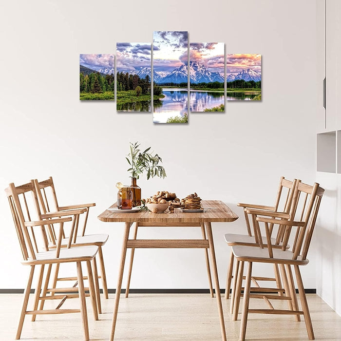 Mountain Grand Teton Canvas Paintings Nature Scenery Posters