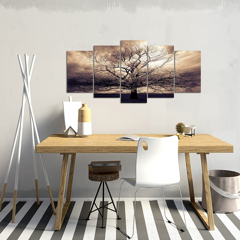 Large Canvas Wall Art Sepia Tree Of Life Artwork