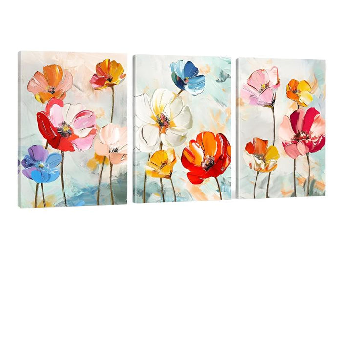 Colorful Floral Canvas Wall Art Set