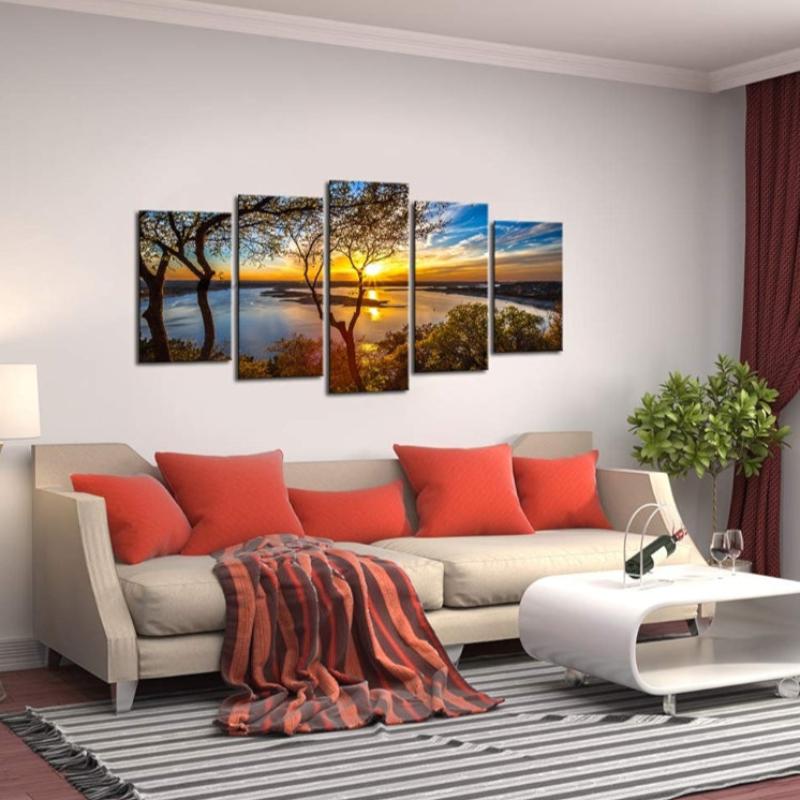 Canvas Wall Art Sunset Over Lake Travis