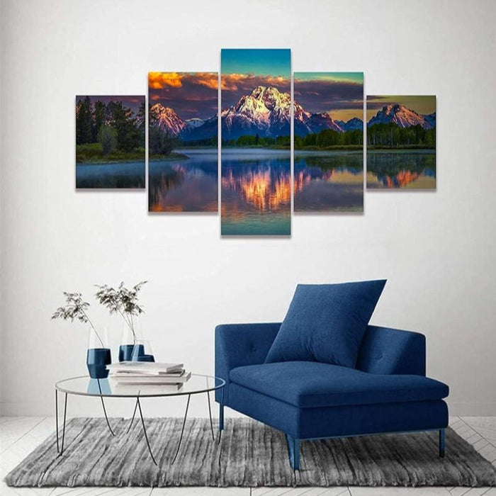 Mountain Grand Teton Canvas Paintings Nature Scenery Posters