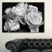 Bunch Of Roses Black And White Floral Canvas Art Print