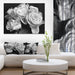 Bunch Of Roses Black And White Floral Canvas Art Print