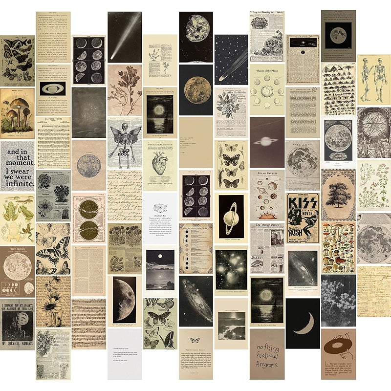 Dark Academia Wall Collage Kit With 70 Aesthetic Pictures